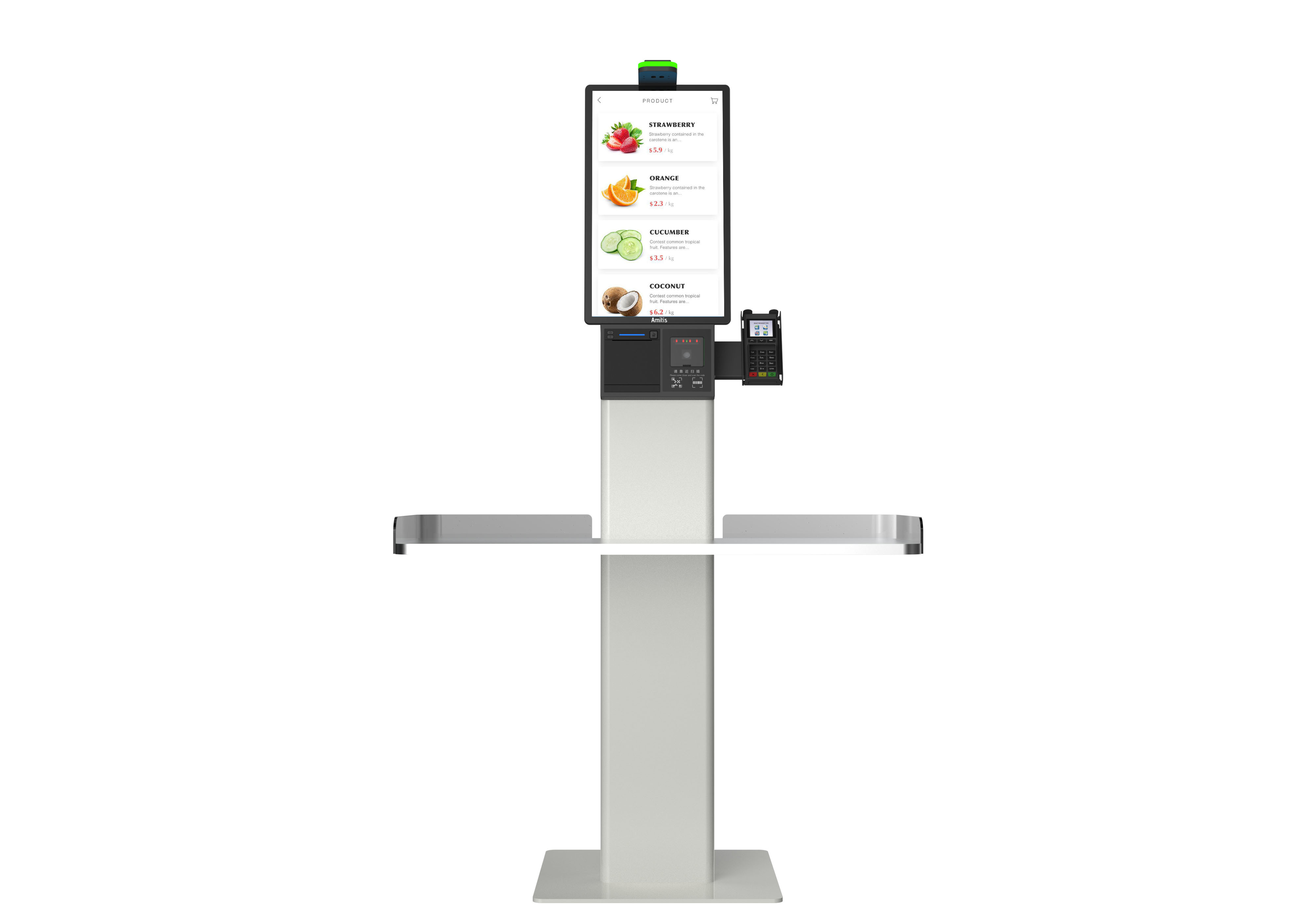 Floor Standing Accessible Self Checkout Solution 15.6 FHD Display Kiosk
