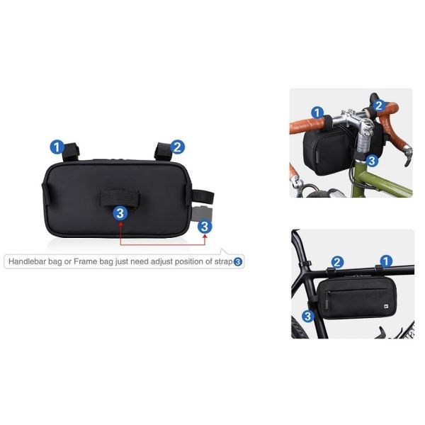 Bike Handlebar Bag, Multifunctional Mountain Bike Crossbar Front Bag Road Bike Basket Bicycle Frame Bag Waist