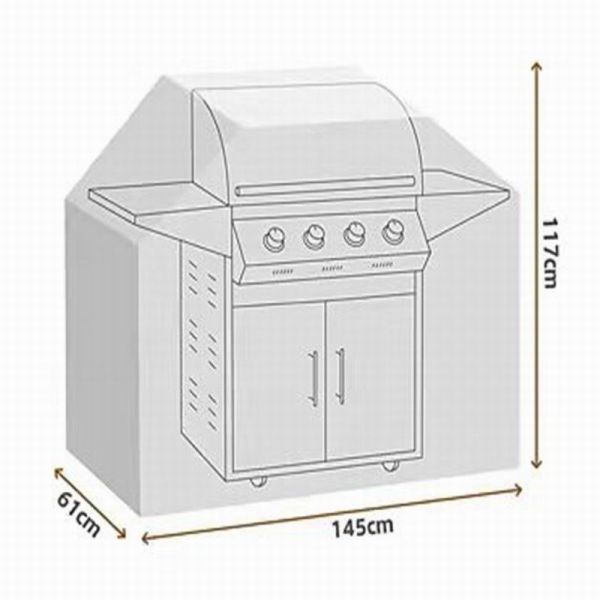 Heavy Duty Waterproof Outdoor Rain BBQ Grill Cover in 600D Polyester Fabric for Garden