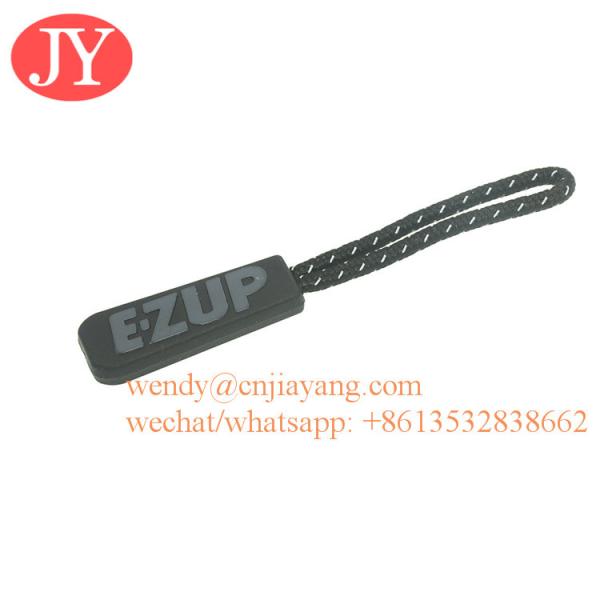 Jiayang zipper pull tab rubber  Silicon string rope customized soft zipper puller for backpack zipper pull tag for bags