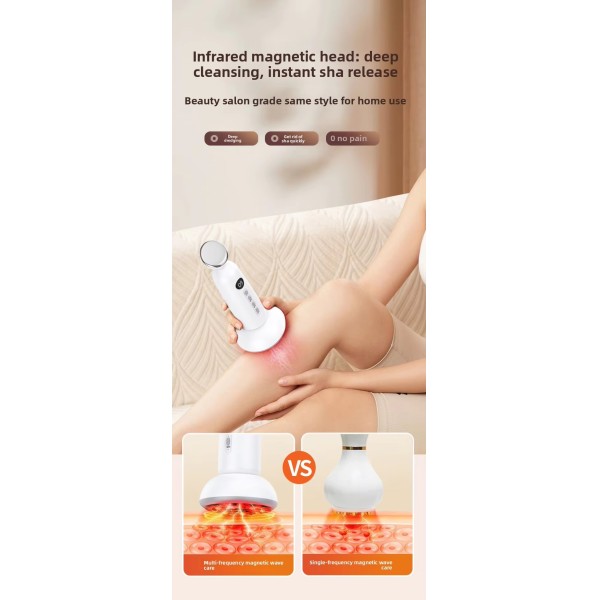 Fast Shipping Portable 2 in 1 Red Light Therapy Rechargeable Anti Cellulite Massager With Vacuum Cupping and Facial Heating Head