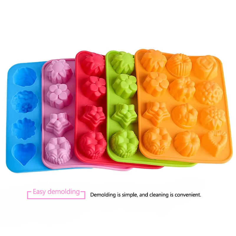 Cake Tools Silicone 12 Cavity Irregular Shape Cake Chocolate Mold Food Grade Eco-Friendly Easy Release Non Stick SHUXIN