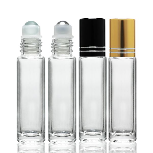 Бутылки ролика духов 10ml ясные стеклянные с крышкой серебра золота алюминиевой