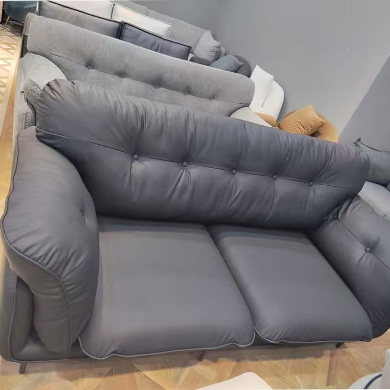 Italian Style Minimalist Double-Seat Framed Retro Sofa Comfortable Straight Row Leisure Fabric Sofa Couch for Apartment Villa