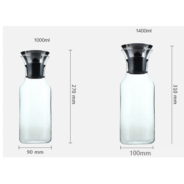 кувшин боросиликатного стекла 35оз с крышкой, Карафе воды верхней части сальто силикона изолированным крышкой