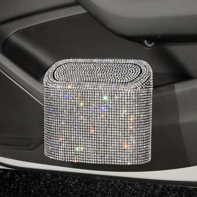 Shiny New Car Hanging Garbage Collection Dual Purpose Portable Diamond-encrusted Trash Can