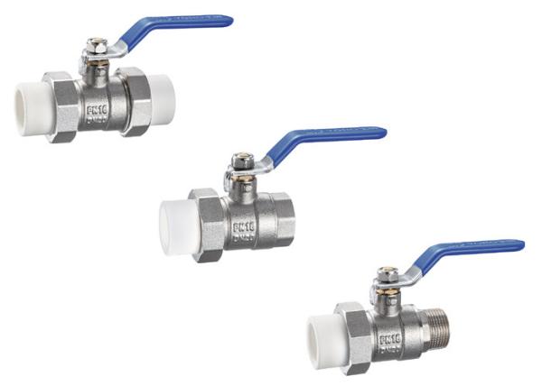 3316 3317 3318 Brass Ball Valve DN15 DN20 DN25 DN32 DN40 DN50 for Connections PP-R x PP-R, Female x PP-R, Male x PP-R