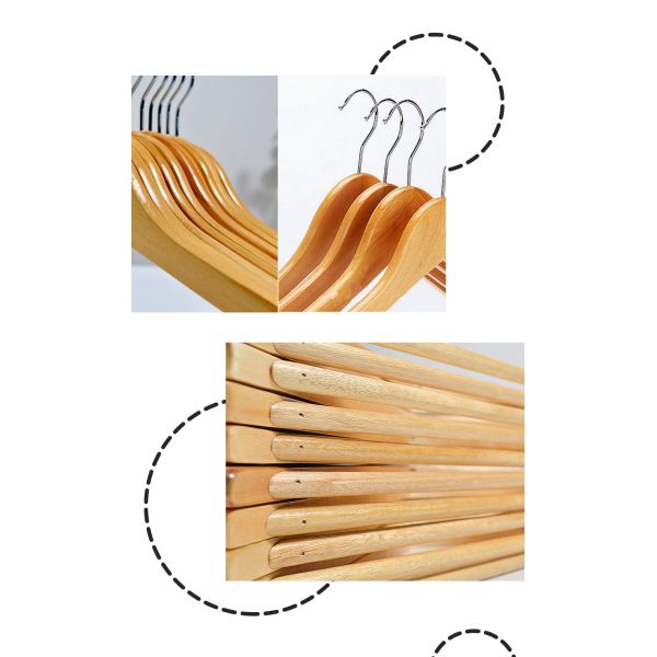 Вешалка ретро деревянного цвета вешалок 4 костюма опционная твердая деревянная