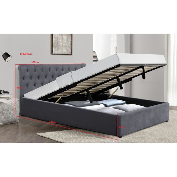 Plywood Upholstered Tufted Storage Bed