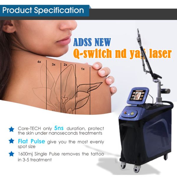 Q Switched Nd Yag Laser Pico Laser Tattoo Removal Machine 1064nm 532nm