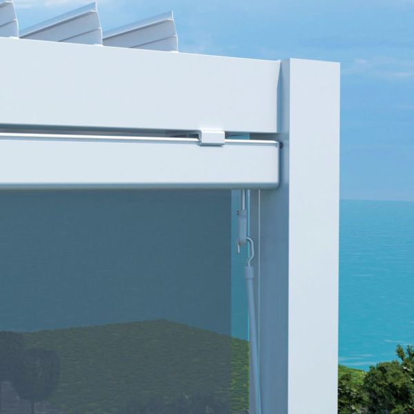 172kg Load Capacity Garden Louvered Pergola Canopy with Manual Control Aluminum Frame