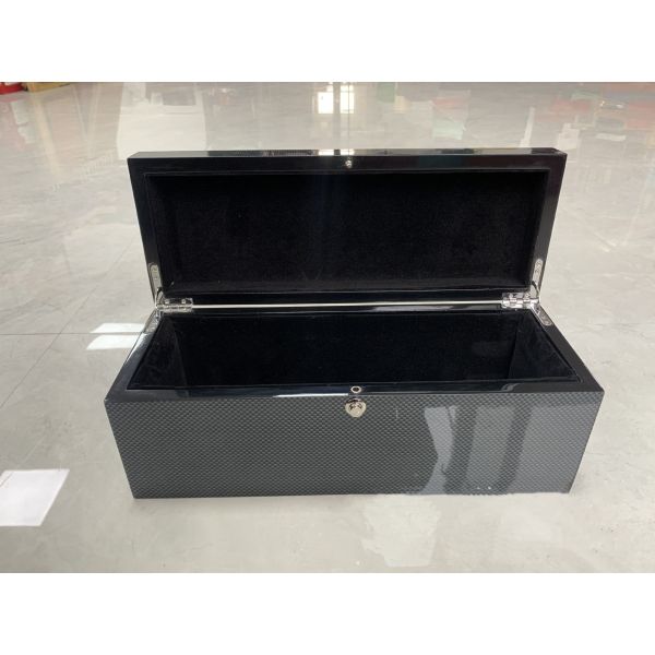 Customizable Black Wooden Wine Gift Box With Glossy Lacquer Finish