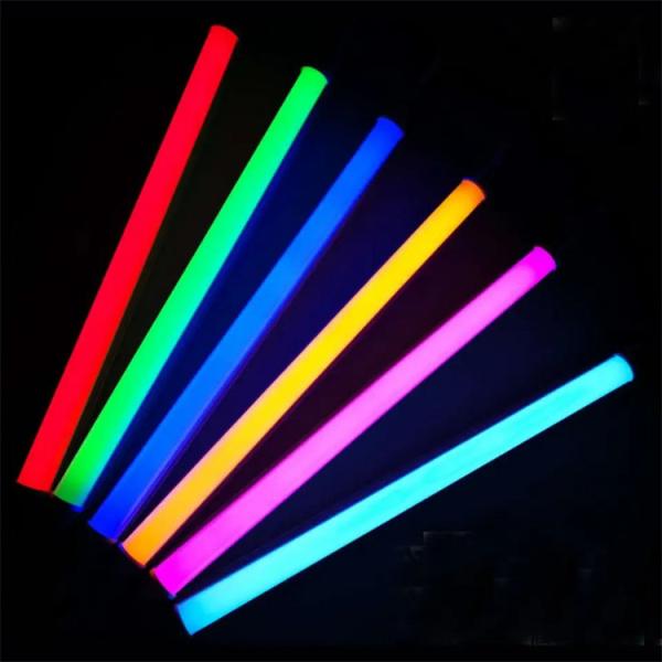 No UV RGBW LED Tube Light with Milky and Clear Cover, No IR Light Radiation, with US Plug and Remote Control