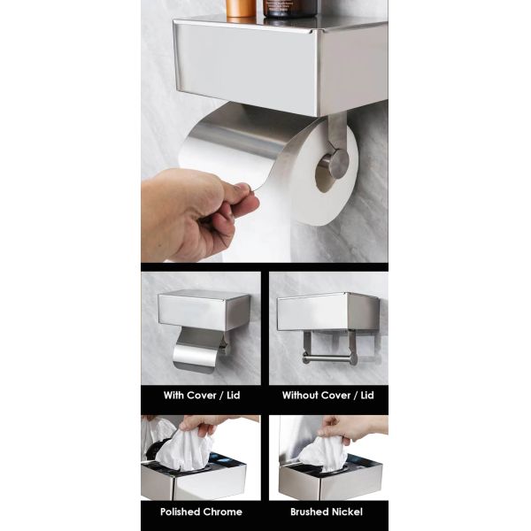 Large Stainless Steel Toilet Paper Dispenser Multifunctional Multipurpose