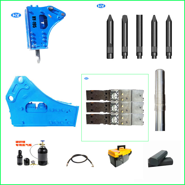Mini Digger Hydraulic Rock Breaker Hammer Backhoe 40CRMO 25-70t High Strength Steel