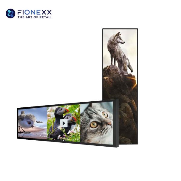 Flexible Advertising Display Board Network Indoor Stretched Bar Digital Signage LCD Display Shelf Advertisement Display In The Supermarket