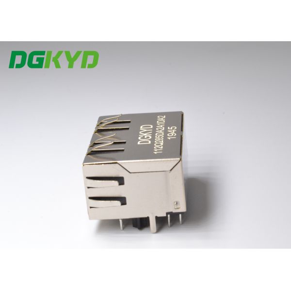 Conector dos ethernet de 10P8C 2.5G RJ45 com o transformador da asa da correia da lâmpada