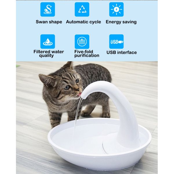 Bowl Feeder Type Automatic Feeders Waterers 1.8L Pet Fountain for Cats Dogs Multiple Pets