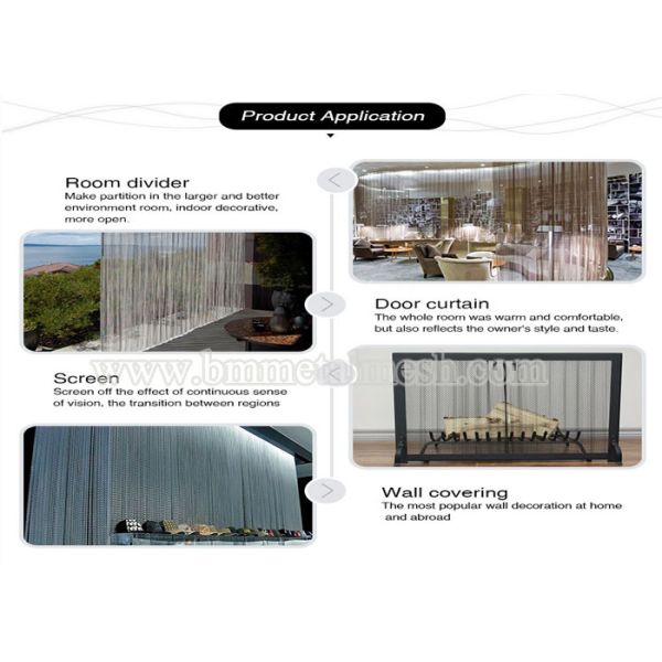 Metal Coil Drapery 6mm Opening Size For Decoration Mesh Curtain