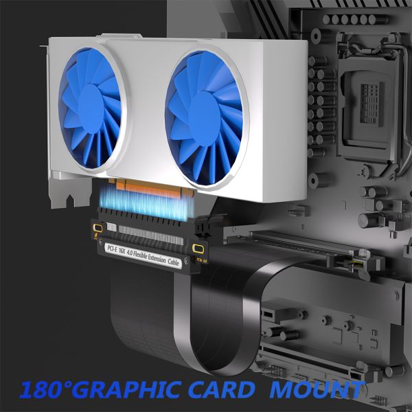 High Speed PCI-E Riser Cable with 16X Interface and Flexible Cable for GTX1080 Support