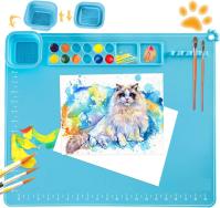 Super grand tapis en silicone avec une coupe magnétique et une palette de couleurs pour l'artiste