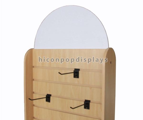 Retail Store Display Wood Slatwall Display Stands / Racks With Hook Free Standing