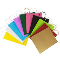 Sacos de papel kraft personalizados verticais de 130 gramas com alças torcidas