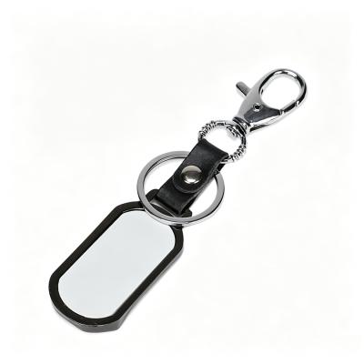 Sublimation Metal Keychain Blanks With Leather Connectors