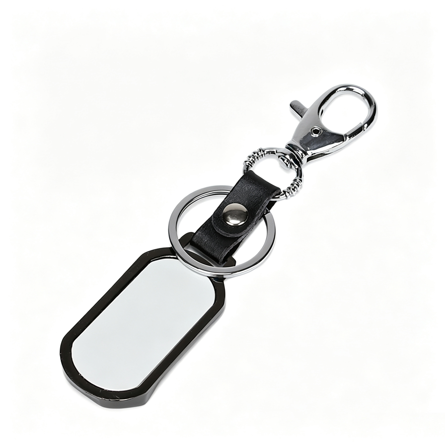 Sublimation Metal Keychain Blanks With Leather Connectors