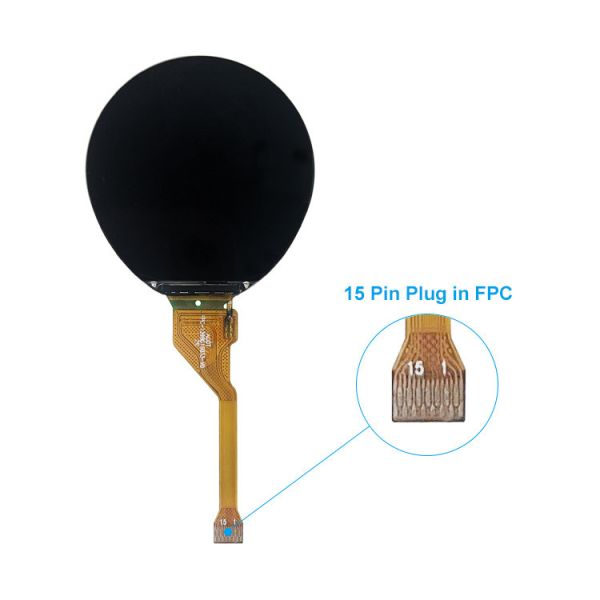 1.39 дюймовый круглый дисплей, TFT LCD 360x360, 15-контактный интерфейс QSPI, 400 CD/M2