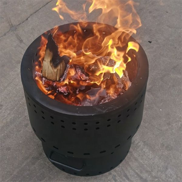 13.5 Inches Powder Coated Steel Fire Pit Smokeless Fire Pit Sliver Or Black