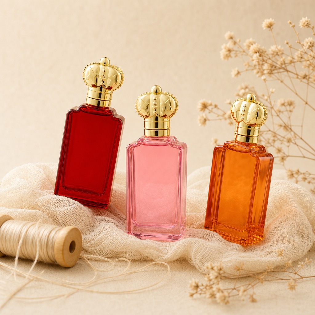 50ml Glass Perfume Bottles Luxury Rectangular Custom Wholesale With Crown Cap