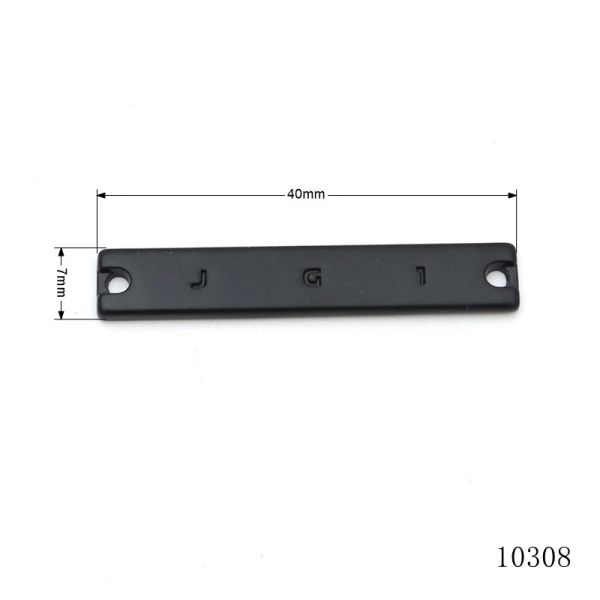 Matte Metal Logo Tag Black Custom Engraved Metal Plate 40*7mm