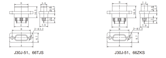 Rectangular Micro-D Connectors M83513  J30J-31TJS 1.27 Pitch Soldering Type Male Connector