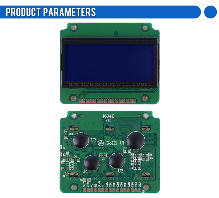 Blue Film White Letters 1604B Industrial Display Screen 02*16 LCM Display Module Dot Matrix Factory Outlet