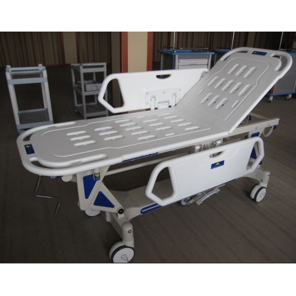 Chariot-brancard de patient d'hôpital intégré et réglable avec dossier