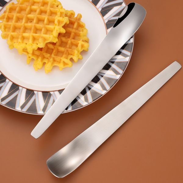 Customized Metal 304 Stainless Steel Ice Cream Scoop Slender Spoon for Dessert Square