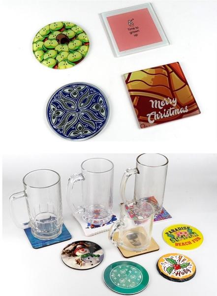 Customized Sublimation Glass Coaster Blanks For Photo Printing 10cm Size