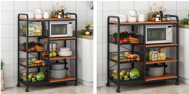 4 Tier Removable Kitchen Storage Rack , Anti Rust Kitchen Plate Rack Shelf