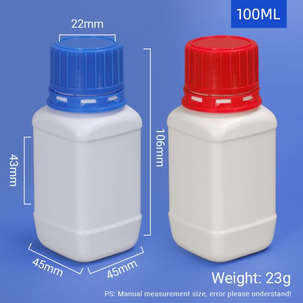 100ml Square Plastic Laboratory Polylab Reagent Bottle For Scientific Experiment ODM