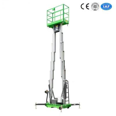 mastro aéreo de alumínio 200Kg do dobro do elevador da plataforma do elevador hidráulico de 12m com dispositivo motorizado