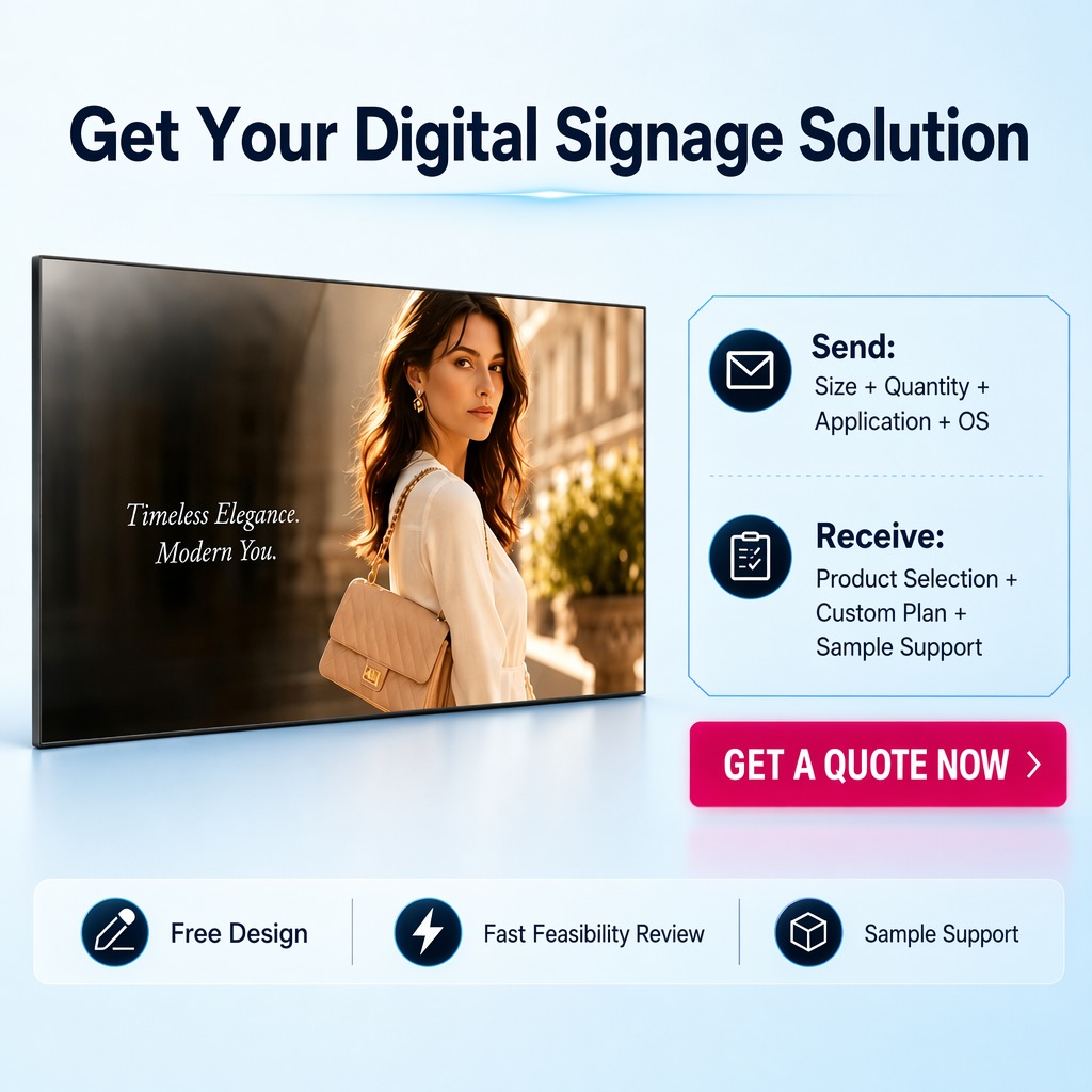 32/43/55 Inch Wall Mounted Digital Signage Display 2K/4K Flat Panel LCD Digital Menu Boards