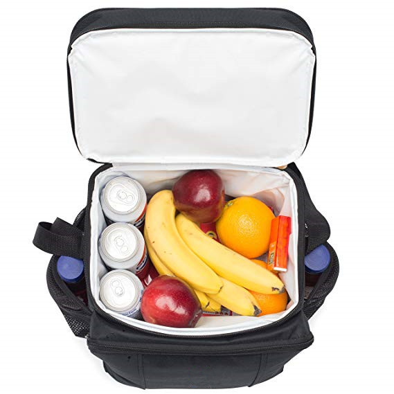 Two Compartments Insulated Food Cooler Bags With Removable Leak Proof Plastic Hardliner Bucket