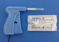 Microchip 1.4*8mm do identificador do ISO da identificação do animal do RFID com etiqueta de código de barras de 3 etiquetas