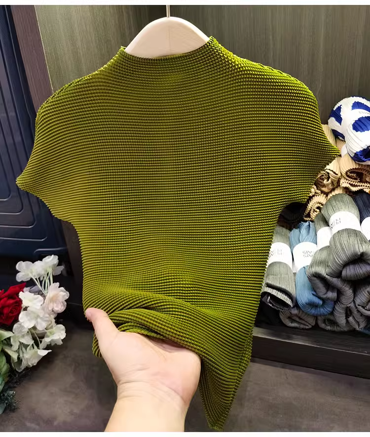 Classic Stretch Fabric Comfortable Breathable Small Stand Collar Corn T-shirt Short Sleeve Women's Clothing Women's t Dress