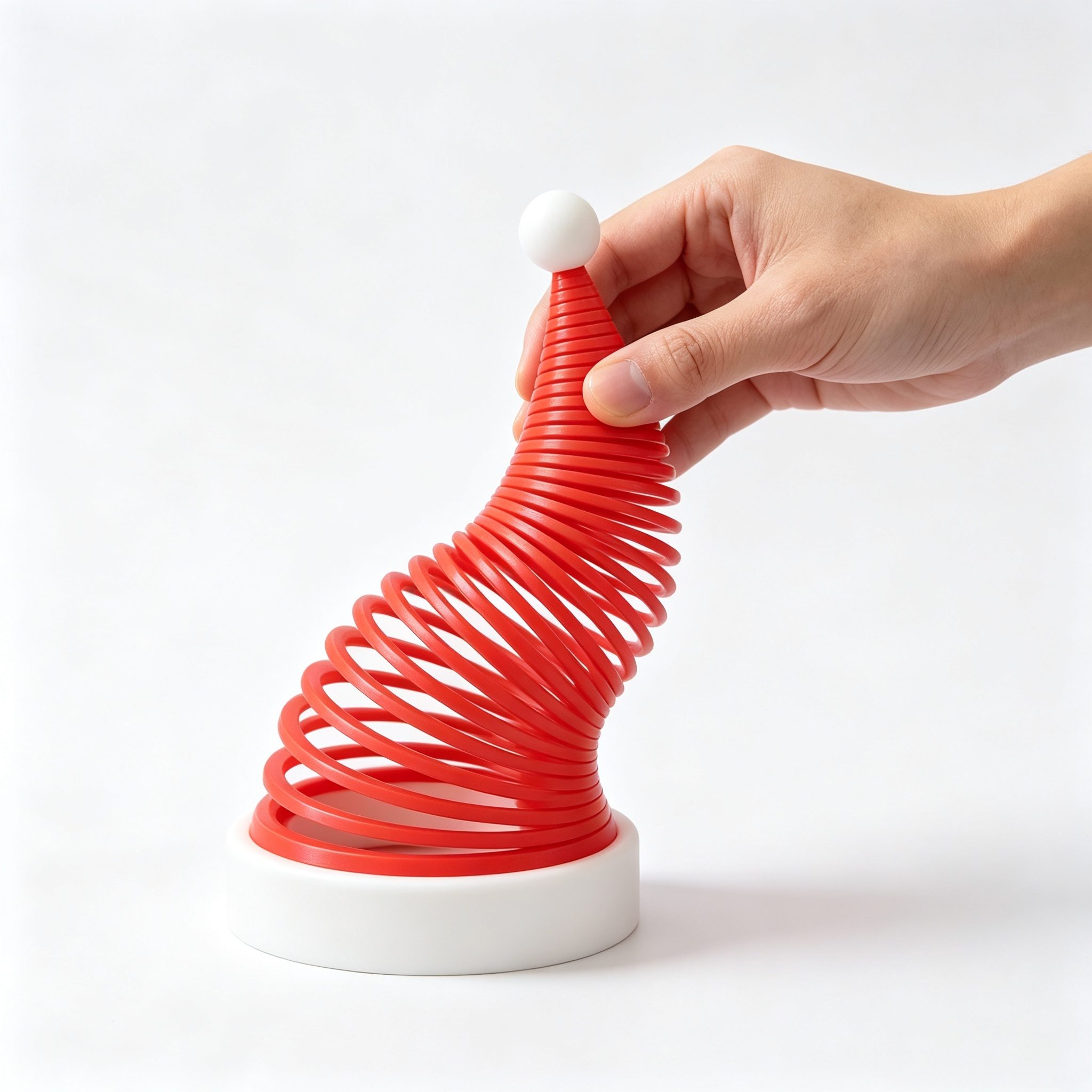 Bendable Spiral Christmas Hat Sculpture, PLA Made 3D Printed Home Decor for Holiday Party Decor