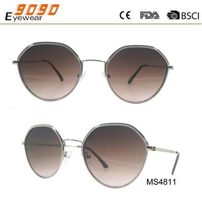 Sunglasses with metal frame, new fashionable design style, UV 400 Protection Lens