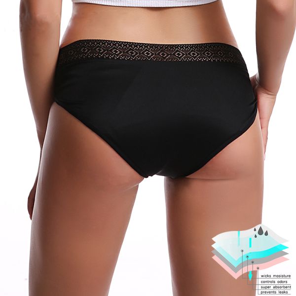 Breathable Lace Period Underwear Menstrual Absorbent Sexy Period Panties