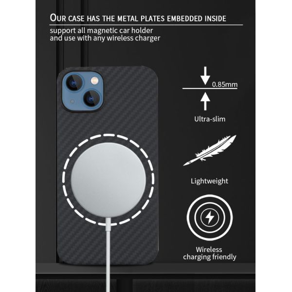 OEM iPhone 13 Magnetic Aramid Fiber Phone Case With Plastic Ring Design