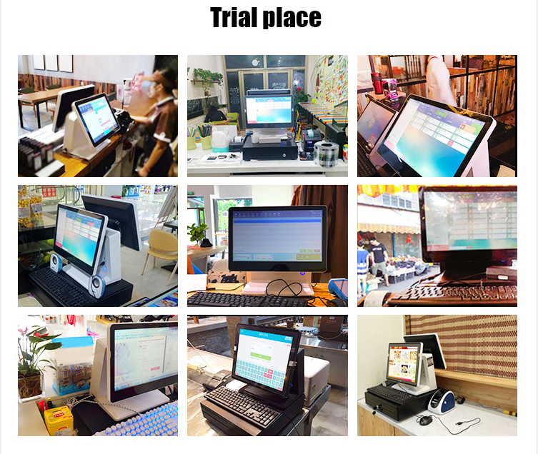 Система POS экрана Windows супермаркета 15,6» двойная с блоком развертки принтера